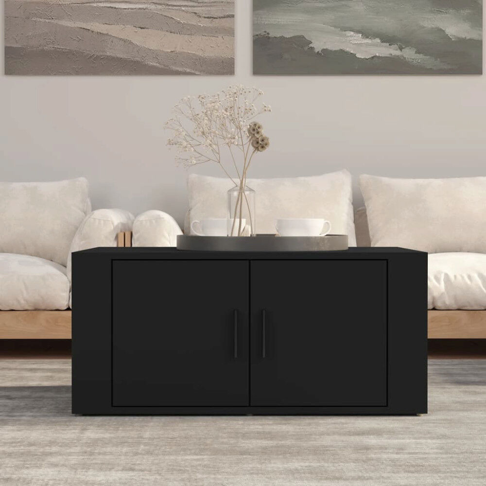vidaXL Soffbord svart 80x50x36 cm konstruerat trä