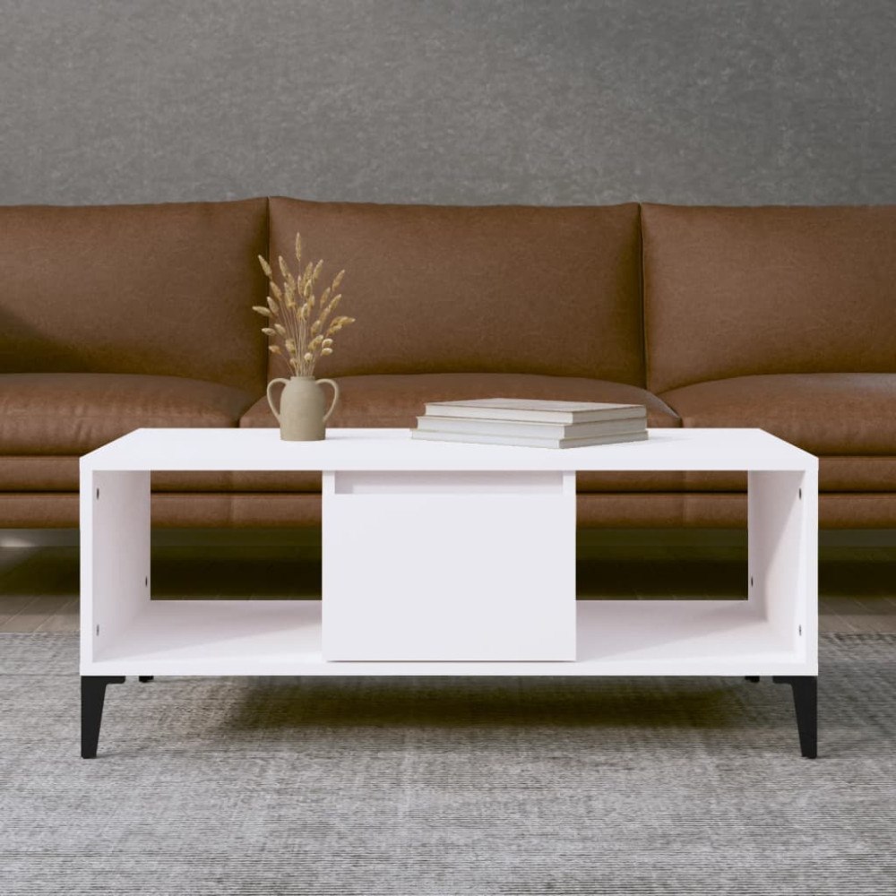 vidaXL Soffbord vit 90x50x36,5 cm konstruerat trä