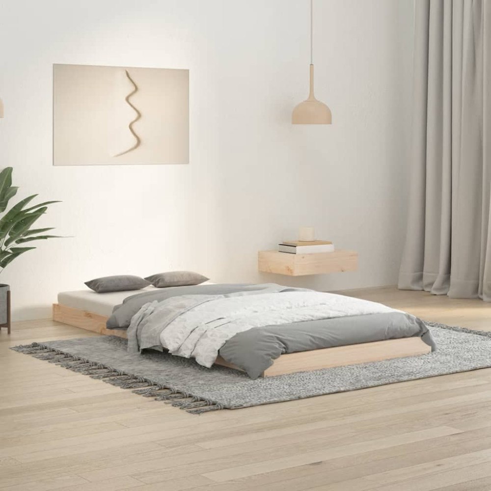 vidaXL Sängram 90x190 cm massiv furu