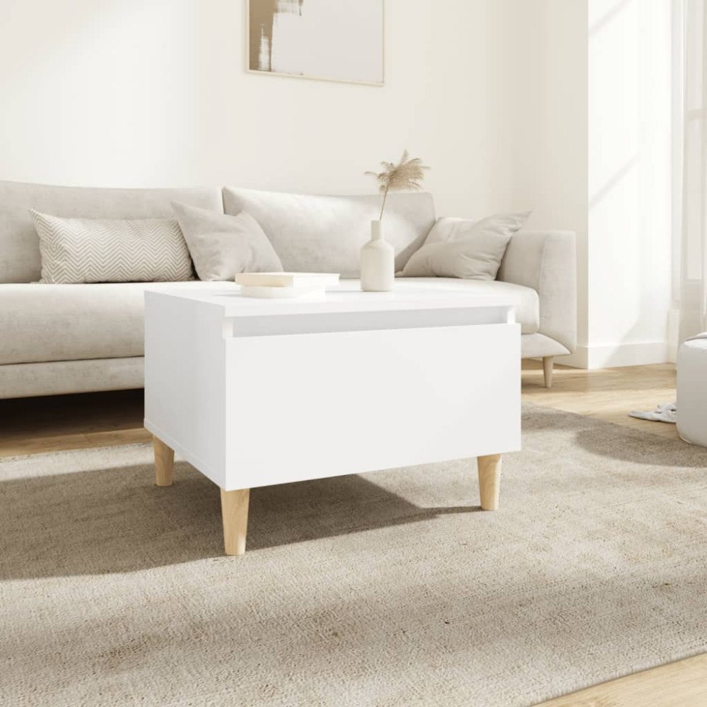 vidaXL Sidobord vit 50x46x35 cm konstruerat trä