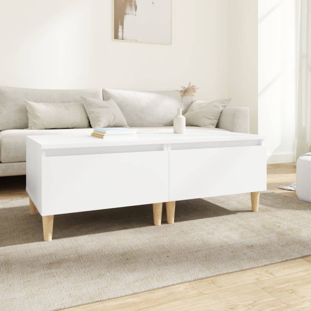 vidaXL Sidobord 2 st vit 50x46x35 cm konstruerat trä