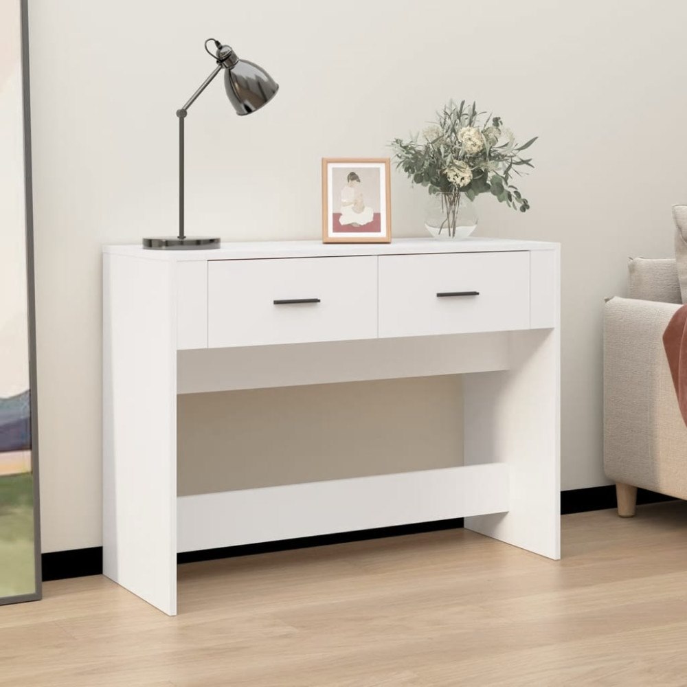 vidaXL Konsolbord vit 100x39x75 cm konstruerat trä