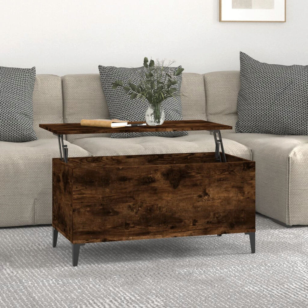 vidaXL Soffbord rökfärgad ek 90x44,5x45 cm konstruerat trä