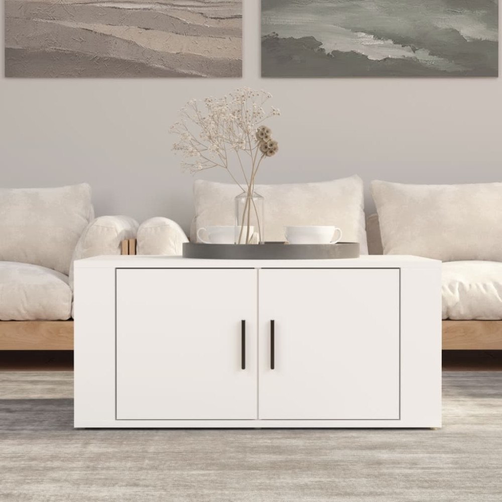vidaXL Soffbord vit 80x50x36 cm konstruerat trä