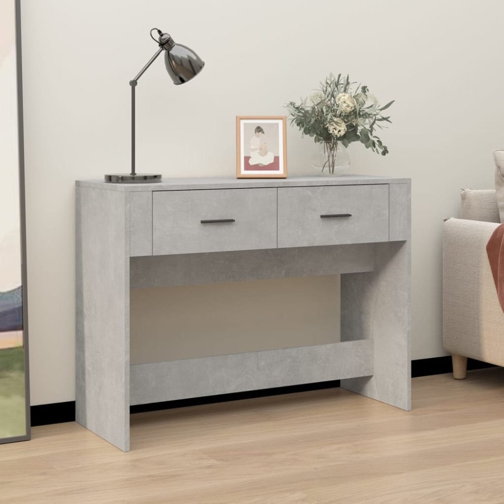 vidaXL Konsolbord betonggrå 100x39x75 cm konstruerat trä