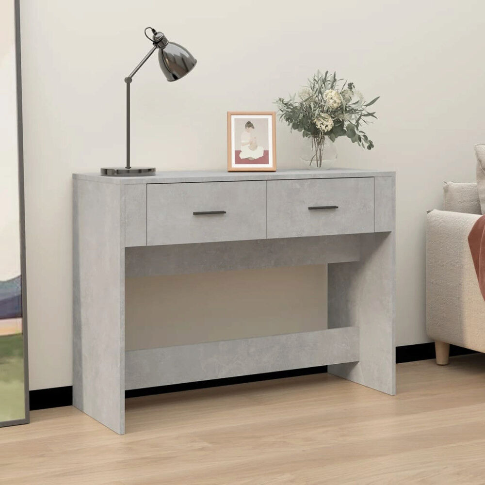 vidaXL Konsolbord betonggrå 100x39x75 cm konstruerat trä