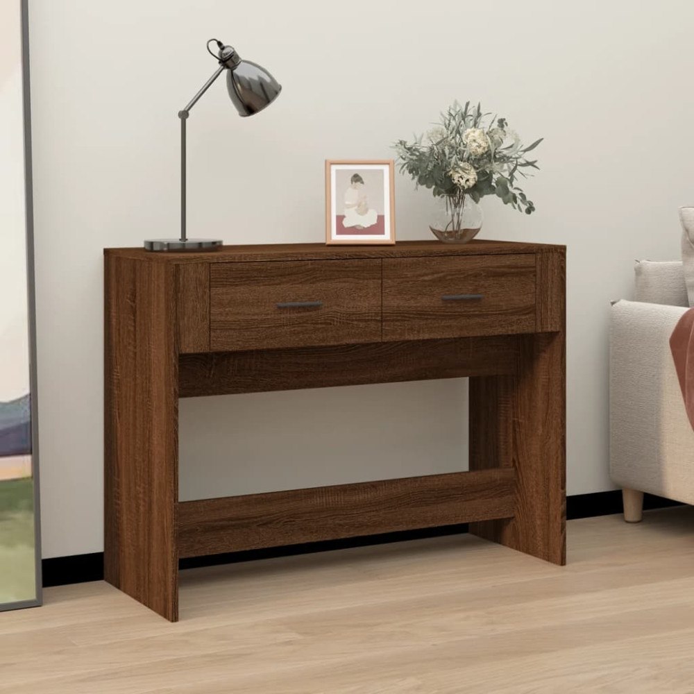vidaXL Avlastningsbord brun ek 100x39x75 cm konstruerat trä