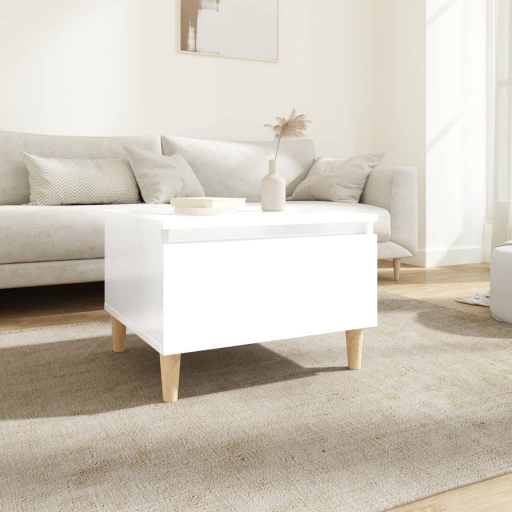 vidaXL Sidobord vit högglans 50x46x35 cm konstruerat trä