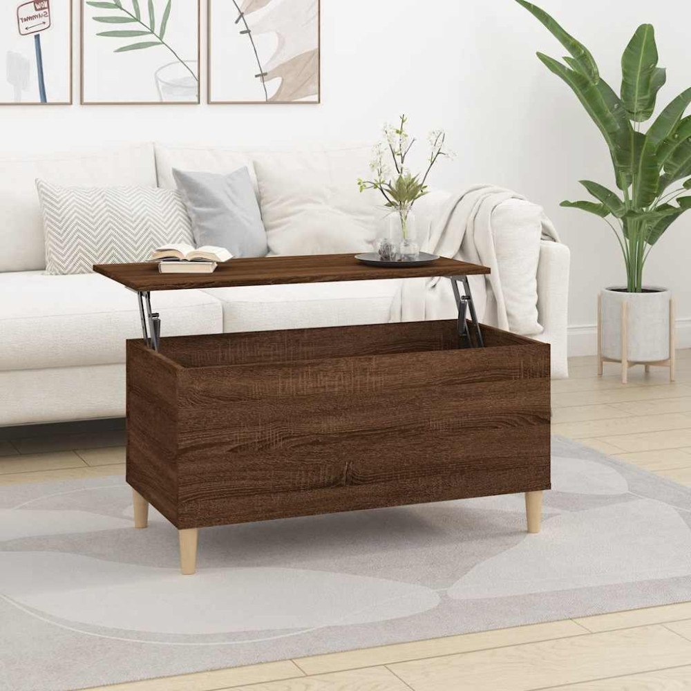 vidaXL Soffbord brun ek 90x44,5x45 cm konstruerat trä