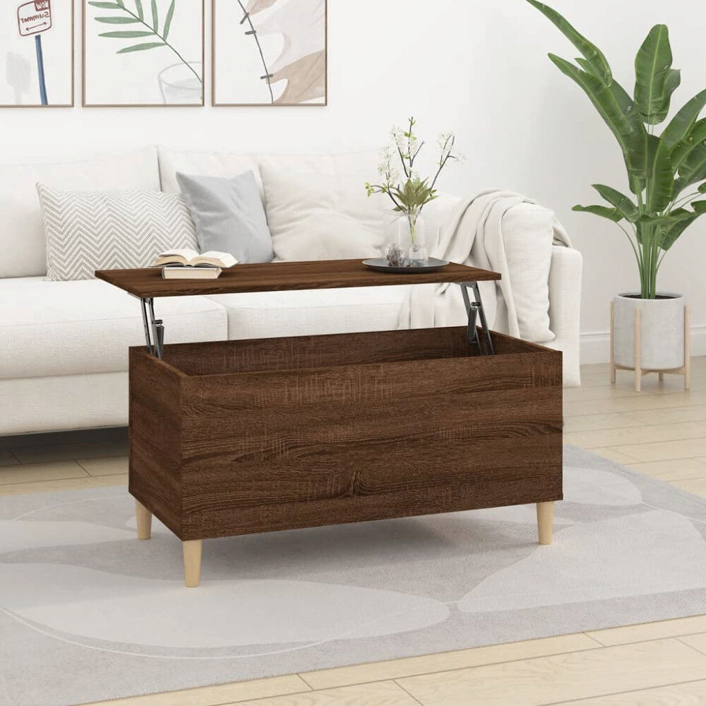 vidaXL Soffbord brun ek 90x44,5x45 cm konstruerat trä