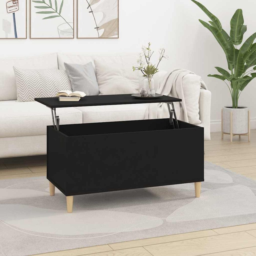 vidaXL Soffbord svart 90x44,5x45 cm konstruerat trä