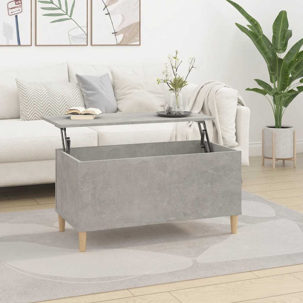 vidaXL Soffbord betonggrå 90x44,5x45 cm konstruerat trä