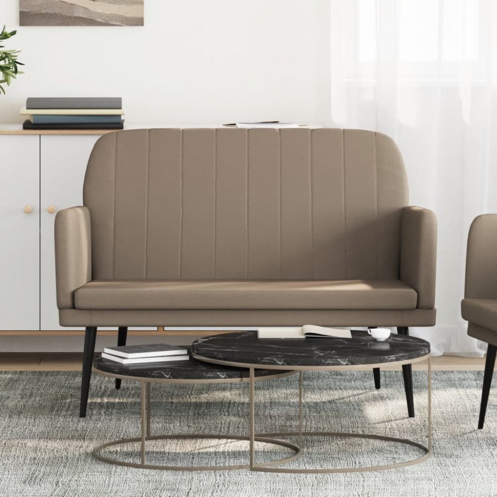 vidaXL Bänk cappuccino 107x80x81 cm konstläder