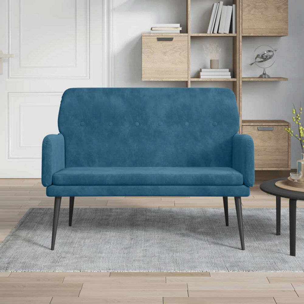 vidaXL Bänk blå 108x79x79 cm sammet