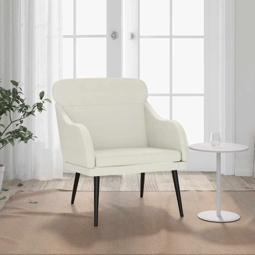 vidaXL Fåtölj gräddvit 63x76x80 cm sammet