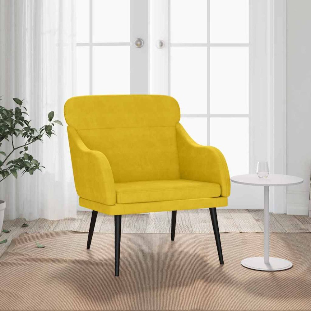 vidaXL Fåtölj gul 63x76x80 cm sammet