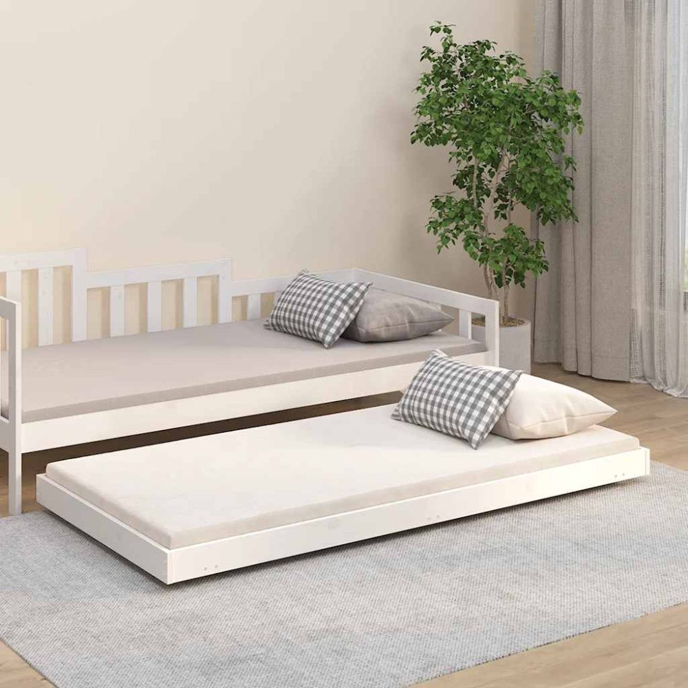 vidaXL Sängram utan madrass vit 90x190 cm massiv furu