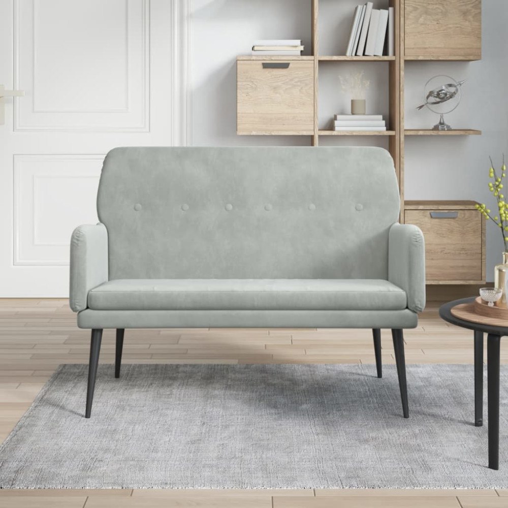 vidaXL Bänk ljusgrå 108x79x79 cm sammet