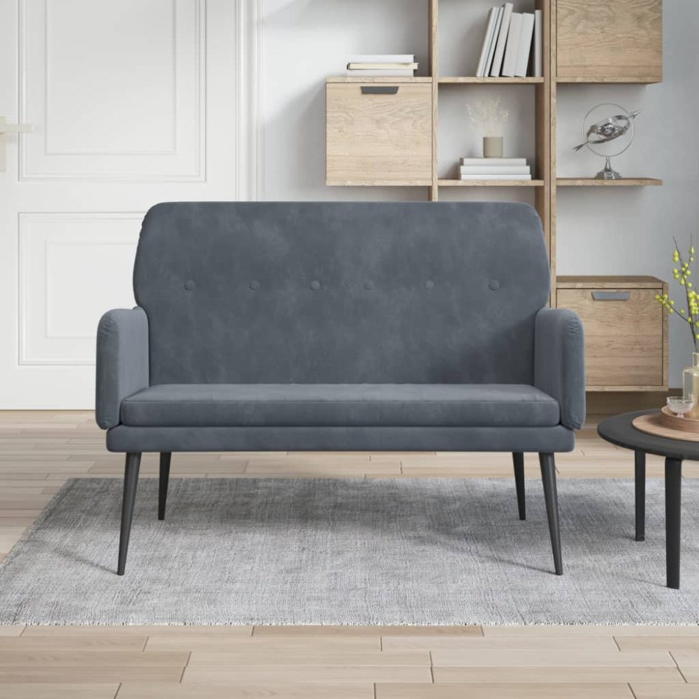 vidaXL Bänk mörkgrå 108x79x79 cm sammet