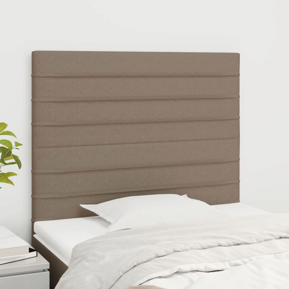 vidaXL Sänggavel taupe 80x5x118/128 cm tyg