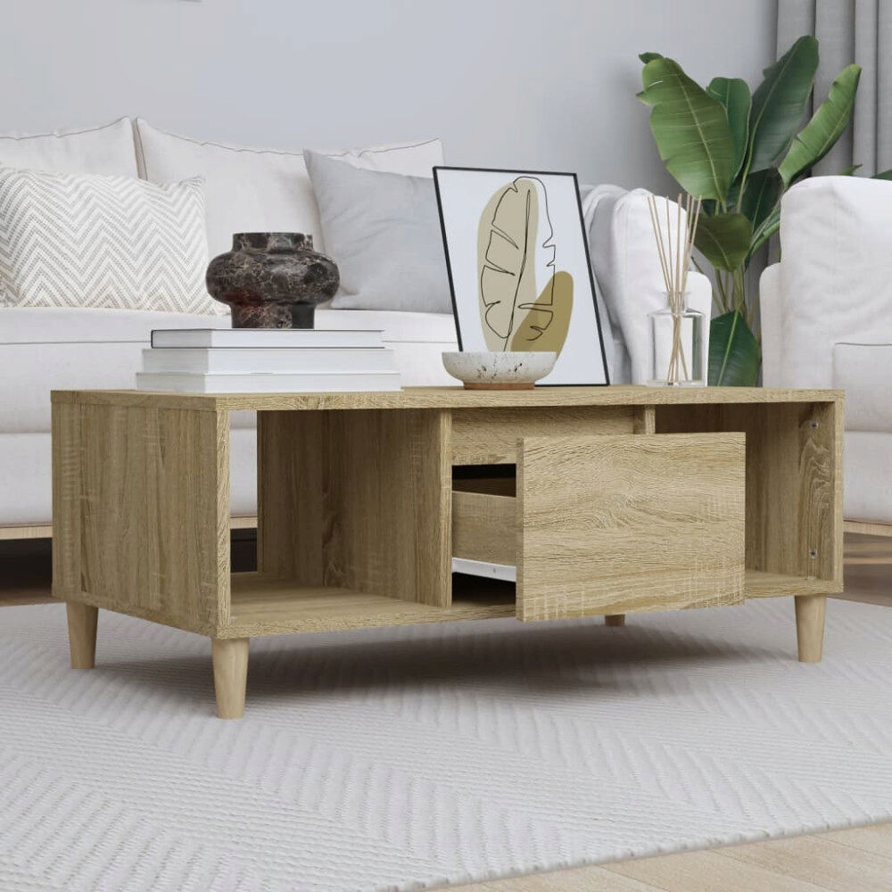 vidaXL Soffbord sonoma-ek 90x50x36,5 cm konstruerat trä