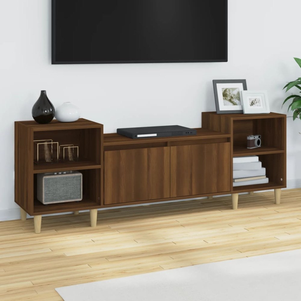 vidaXL Tv-bänk brun ek 160x35x55 cm konstruerat trä