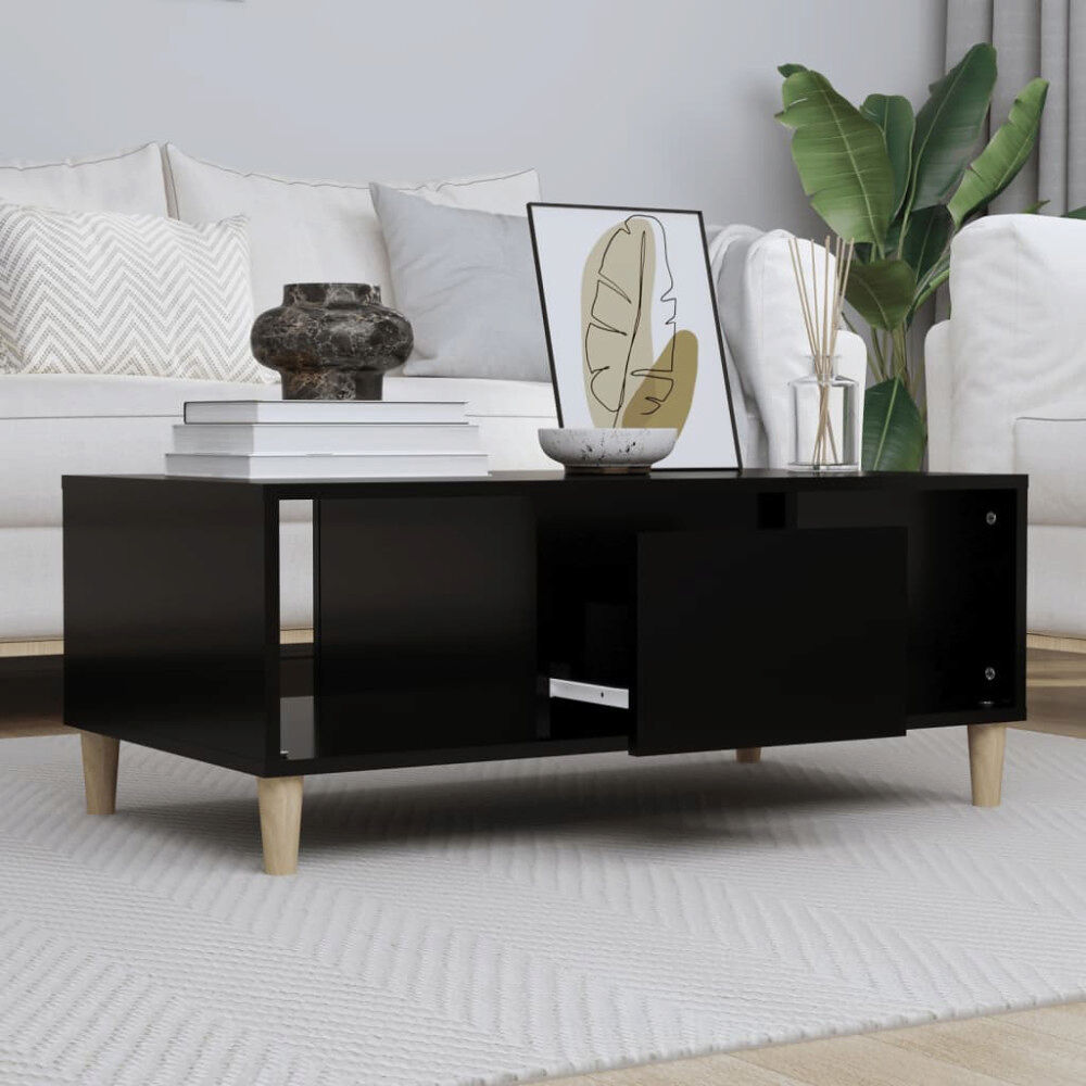 vidaXL Soffbord svart 90x50x36,5 cm konstruerat trä