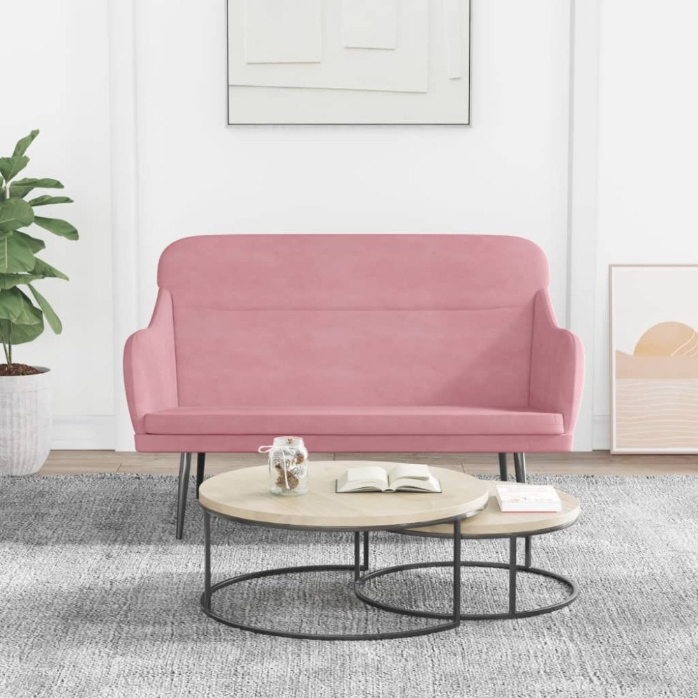 vidaXL Bänk rosa 110x76x80 cm sammet