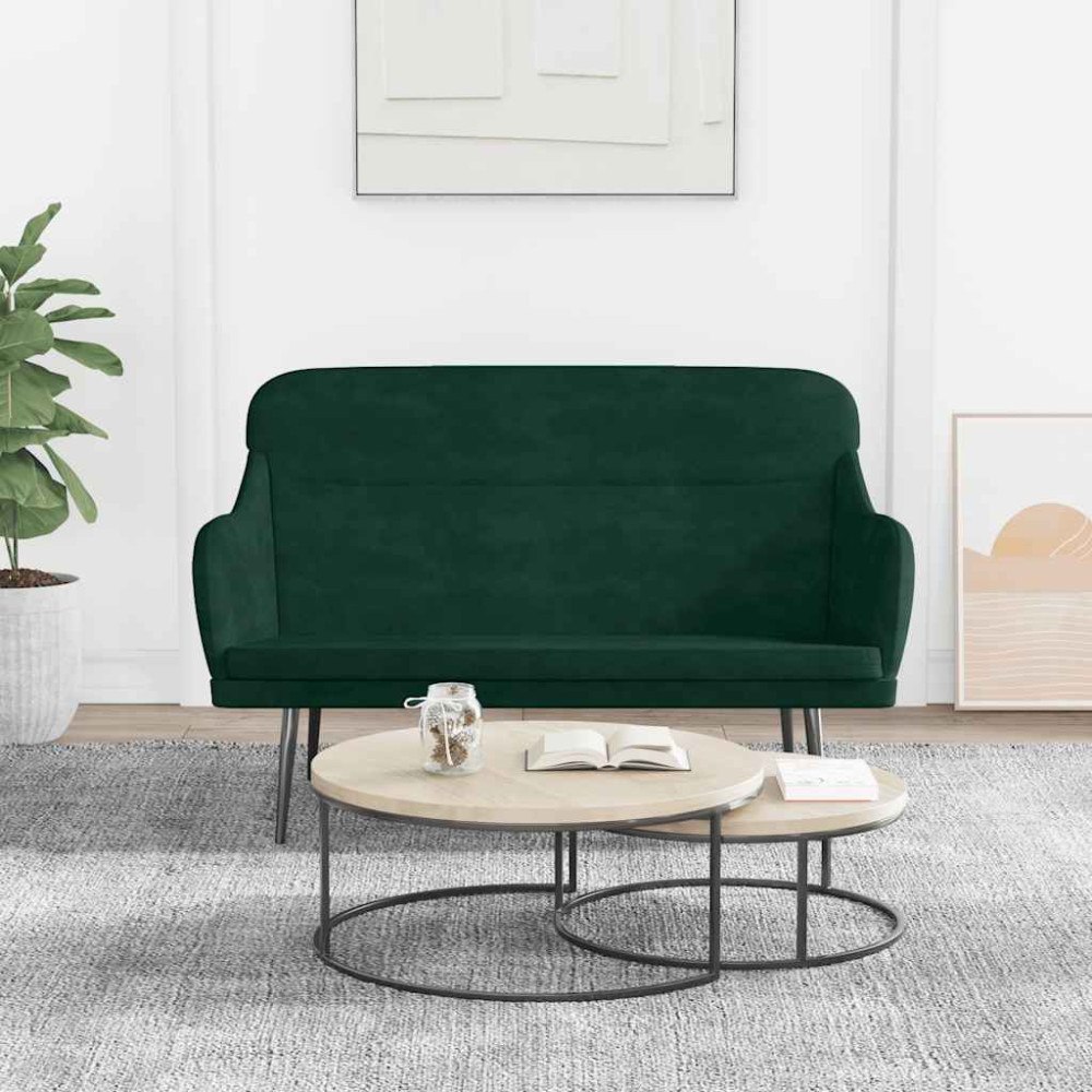 vidaXL Bänk mörkgrön 110x76x80 cm sammet