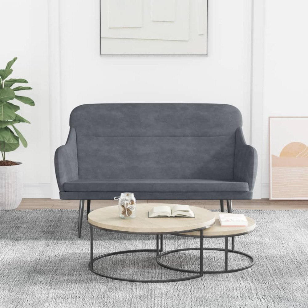 vidaXL Bänk mörkgrå 110x76x80 cm sammet