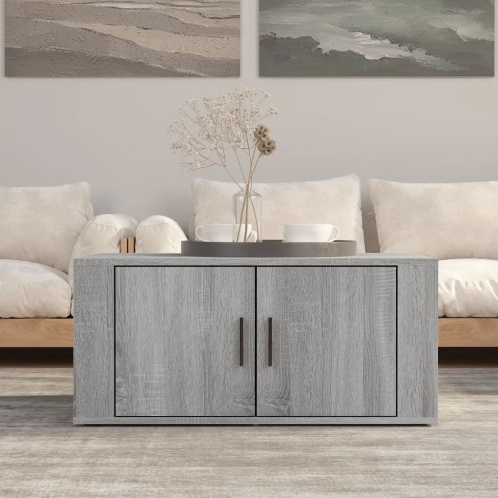vidaXL Soffbord grå sonoma 80x50x36 cm konstruerat trä