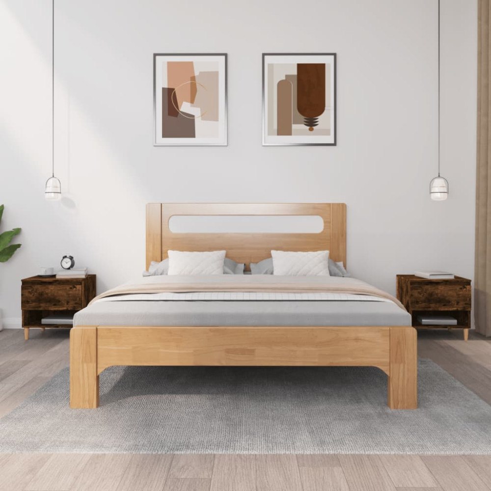 vidaXL Sängbord 2 st rökfärgad ek 50x46x50 cm konstruerat trä