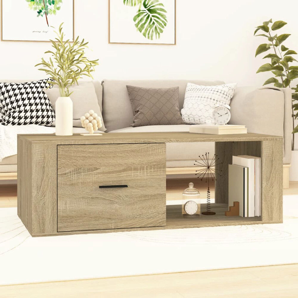 vidaXL Soffbord sonoma-ek 100x50,5x35 cm konstruerat trä