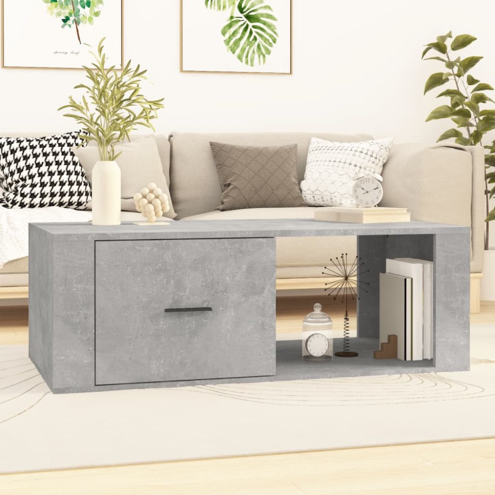 vidaXL Soffbord betonggrå 100x50,5x35 cm konstruerat trä