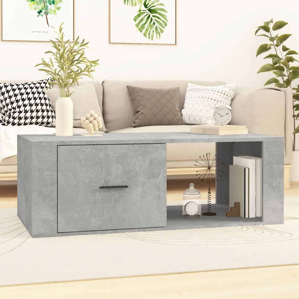 vidaXL Soffbord betonggrå 100x50,5x35 cm konstruerat trä