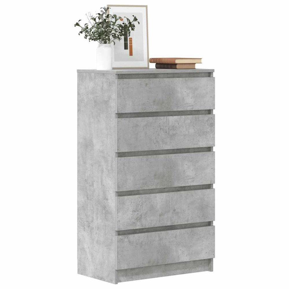vidaXL Byrå betonggrå 60x36x103 cm konstruerat trä