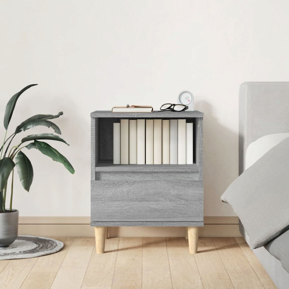 vidaXL Sängbord grå sonoma 40x35x50 cm