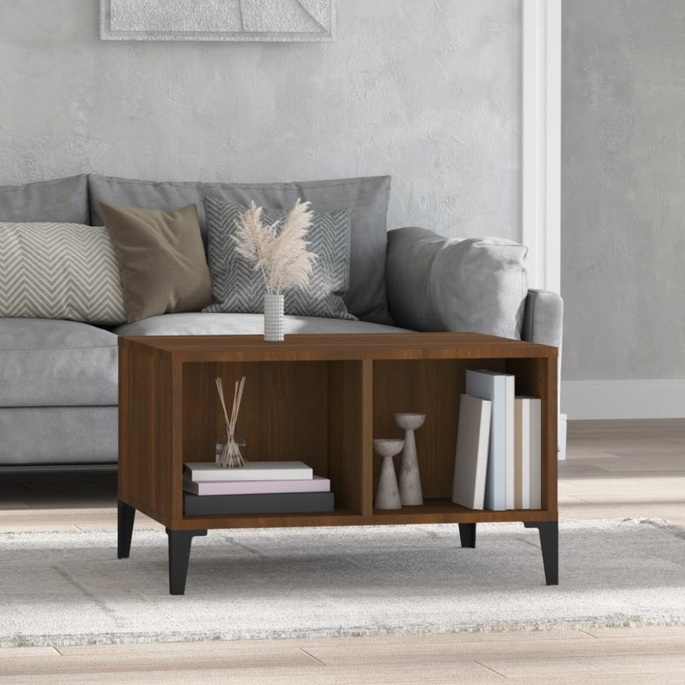 vidaXL Soffbord brun ek 60x50x36,5 cm konstruerat trä