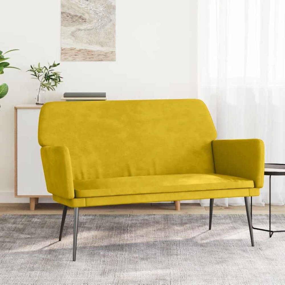 vidaXL Bänk gul 108x79x79 cm sammet