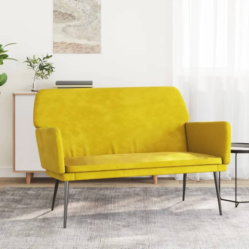 vidaXL Bänk gul 108x79x79 cm sammet
