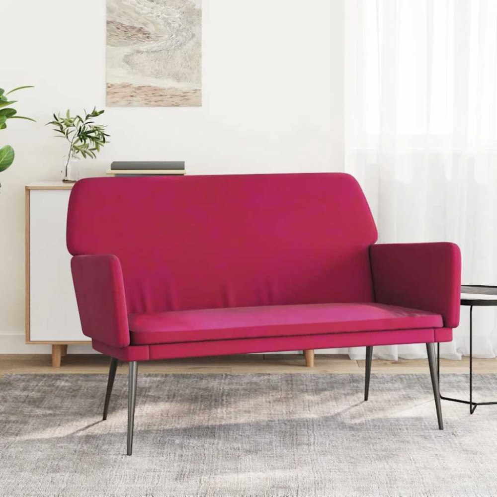 vidaXL Bänk vinröd 108x79x79 cm sammet
