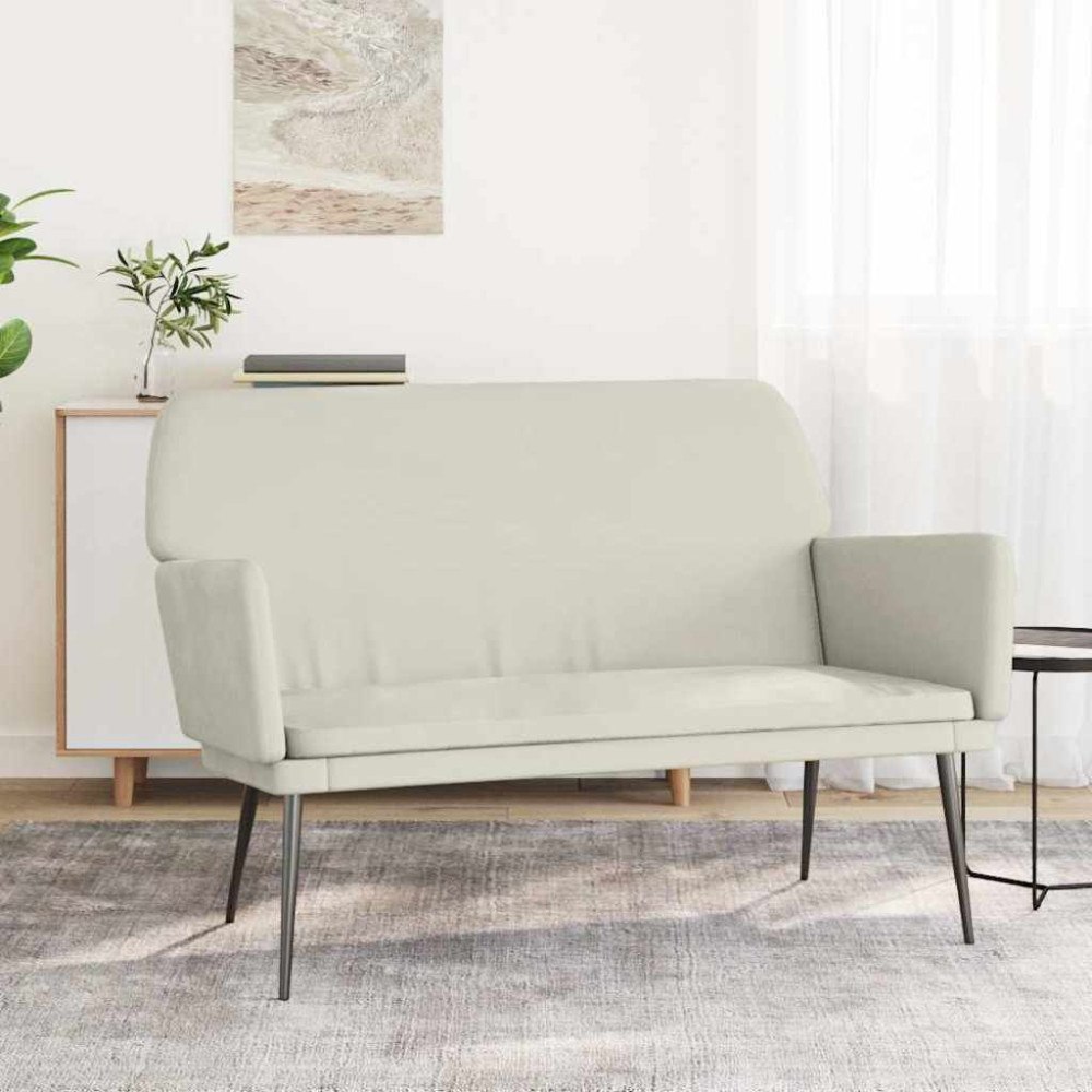 vidaXL Bänk gräddvit 108x79x79 cm sammet