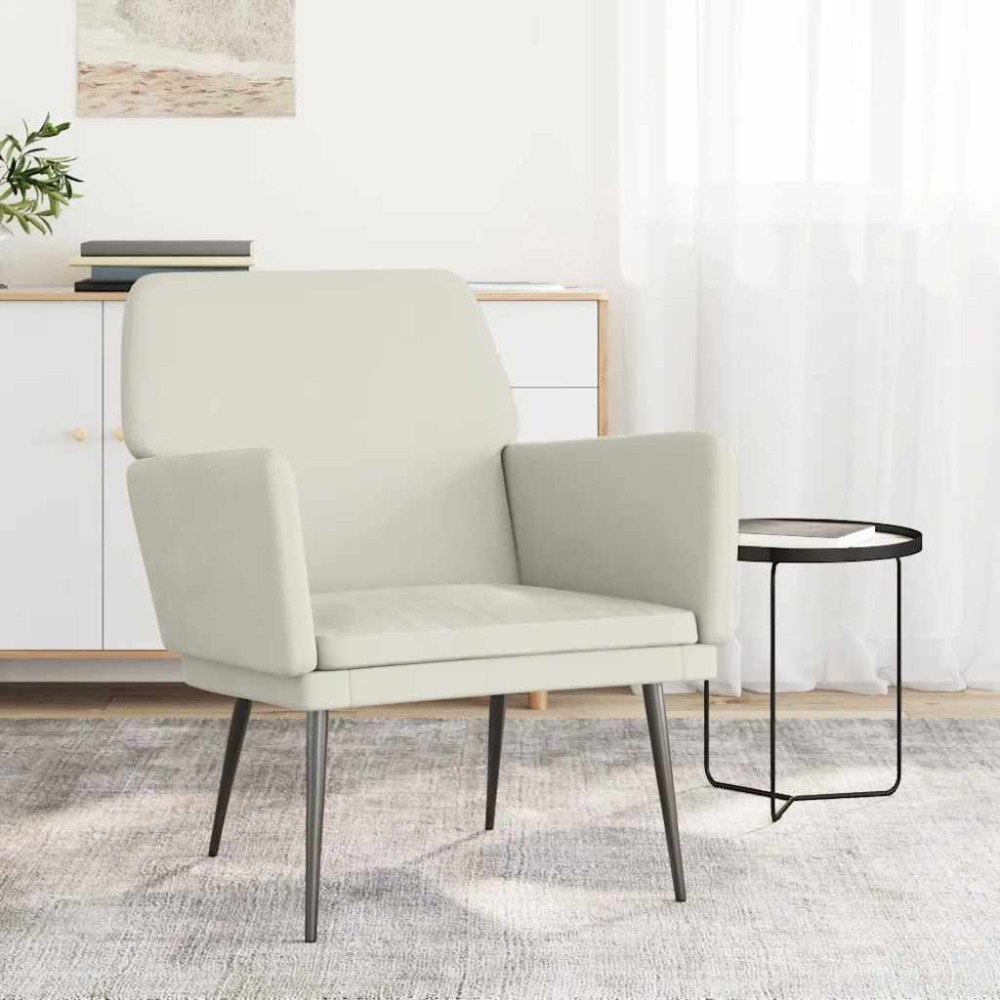 vidaXL Loungestol gräddvit 62x79x79 cm sammet