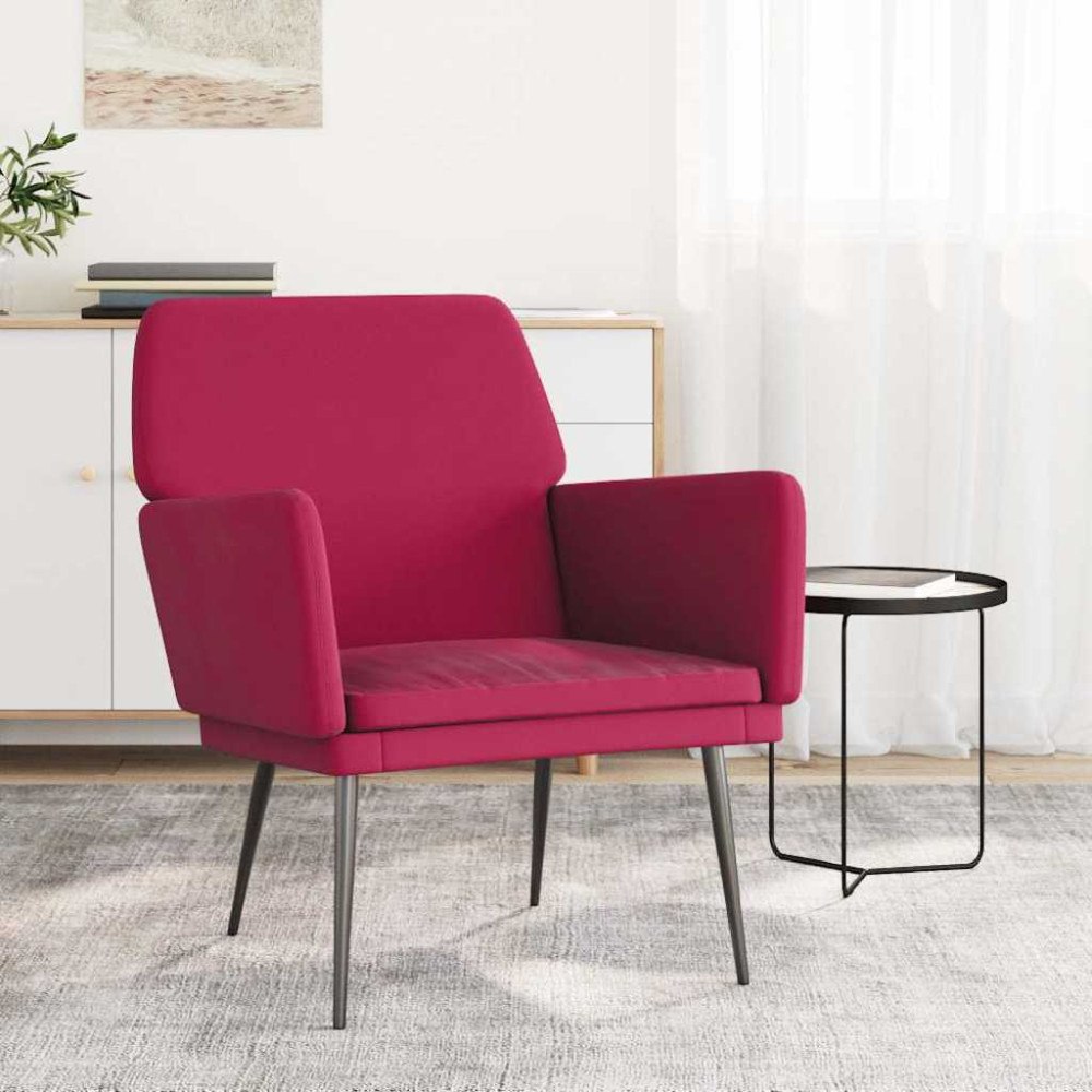vidaXL Fåtölj vinröd 62x79x79 cm sammet