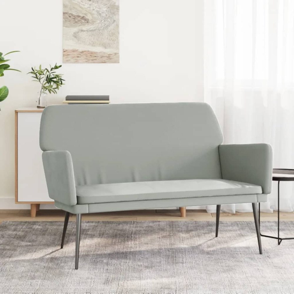 vidaXL Bänk ljusgrå 108x79x79 cm sammet
