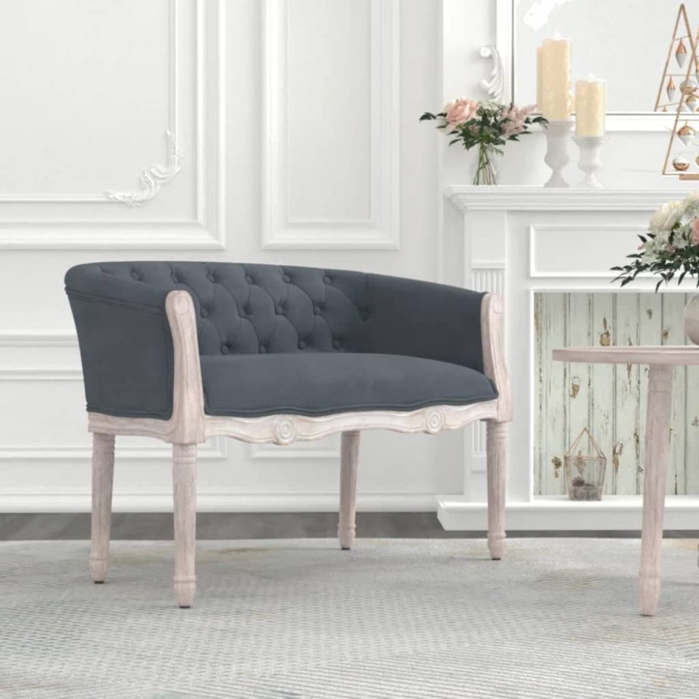 vidaXL Bänk mörkgrå 98x56x69 cm sammet
