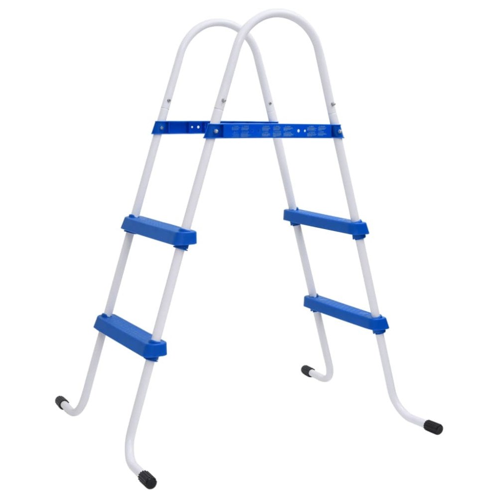 vidaXL Poolstege blå och vit 84 cm stål