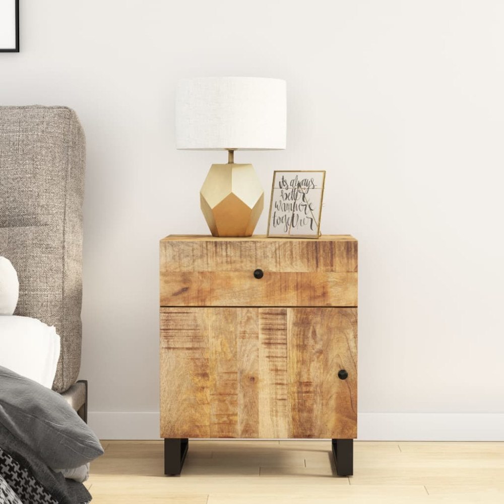 vidaXL Sängbord 50x33x60 cm massivt mangoträ och konstruerat trä