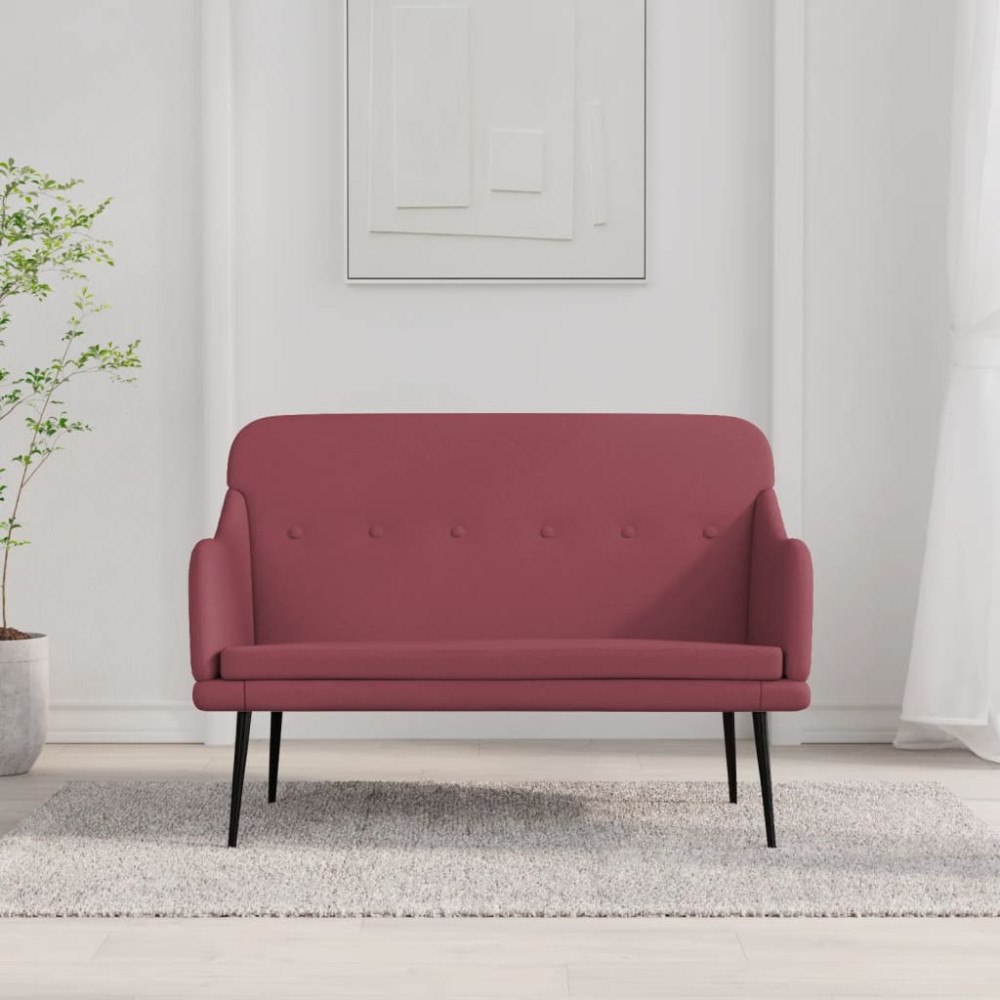 vidaXL Bänk vinröd 110x76x80 cm tyg