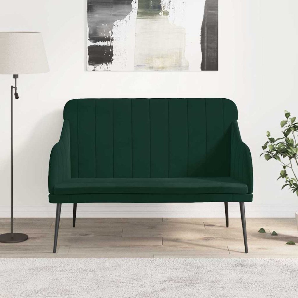 vidaXL Bänk mörkgrön 110x76x80 cm sammet